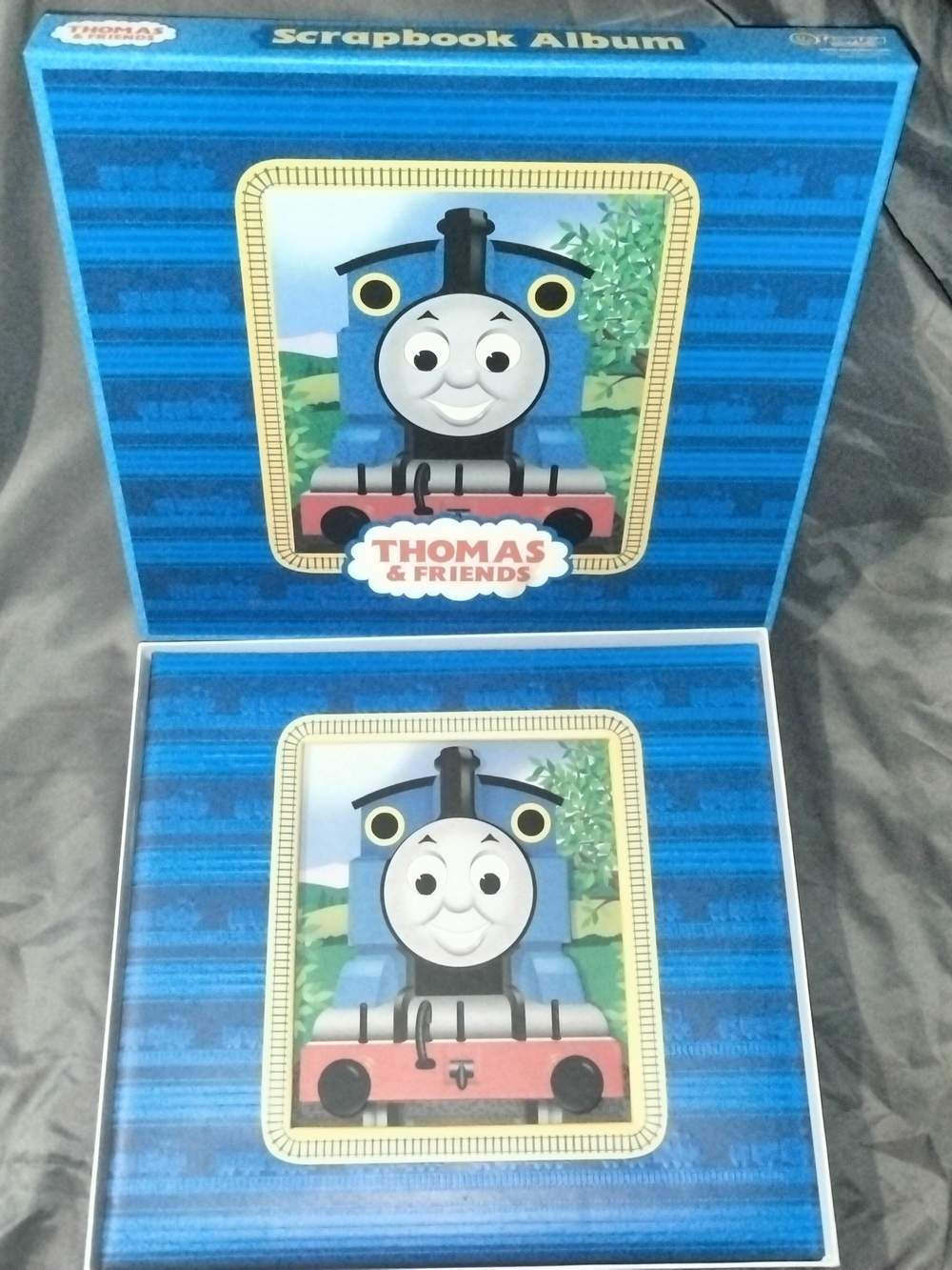Thomas & Friends Blue Striped Scrapbook Album with Thomas Illustration